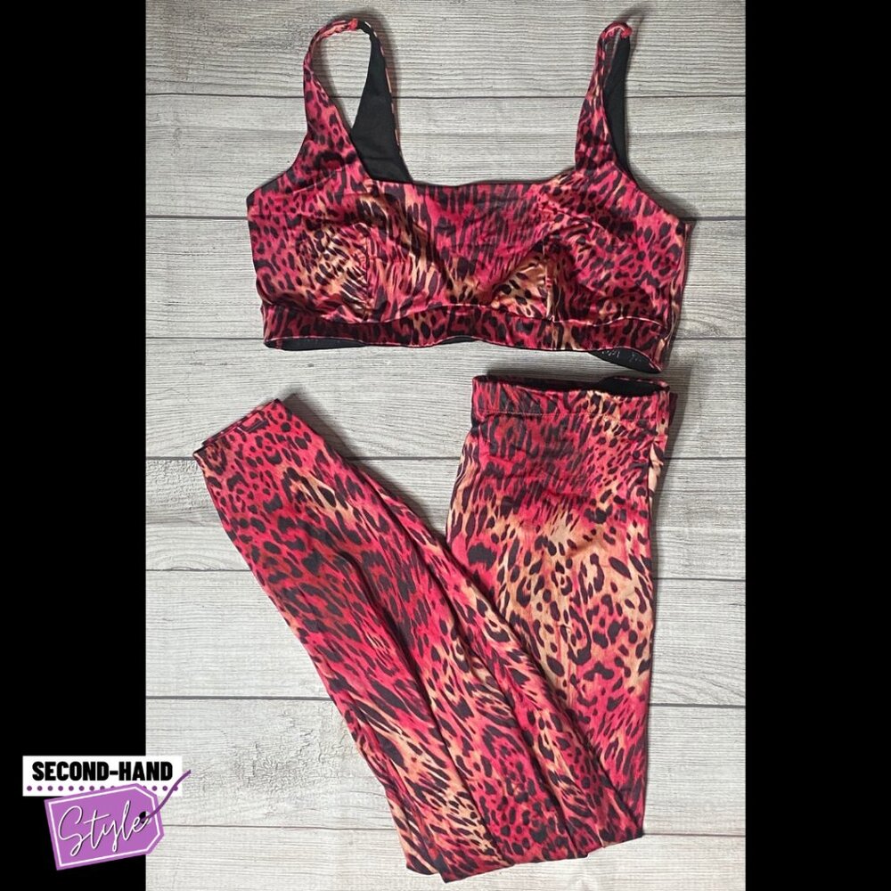 Animal Print Compression-style Bra and Coordinating Leggings Set
